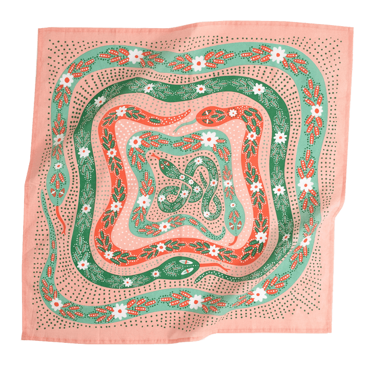 Pink Snakes Bandana - Merry PigletsHandker Bandanas