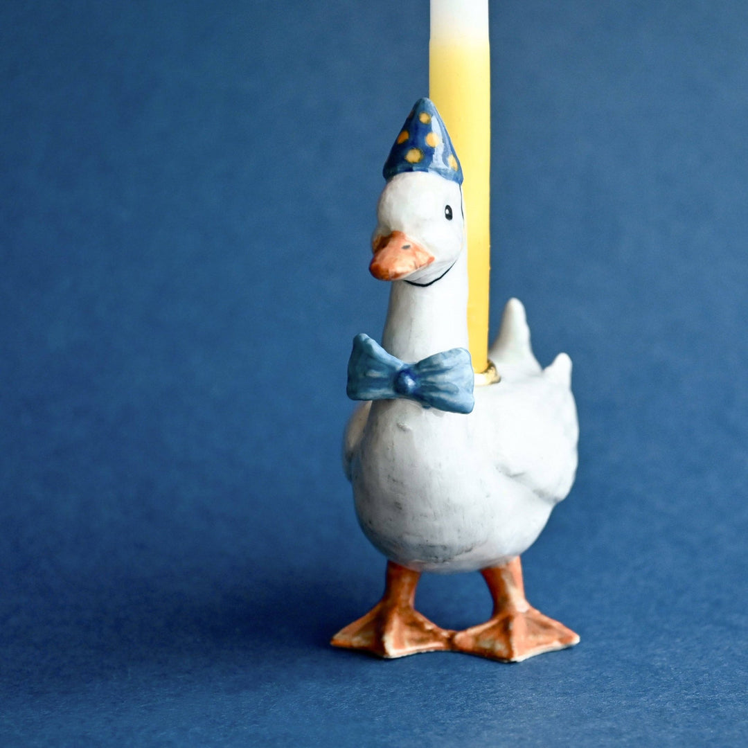 Porcelain Blue Goose Cake Topper - Merry PigletsCamp Hollow Porcelain Animal Treasures