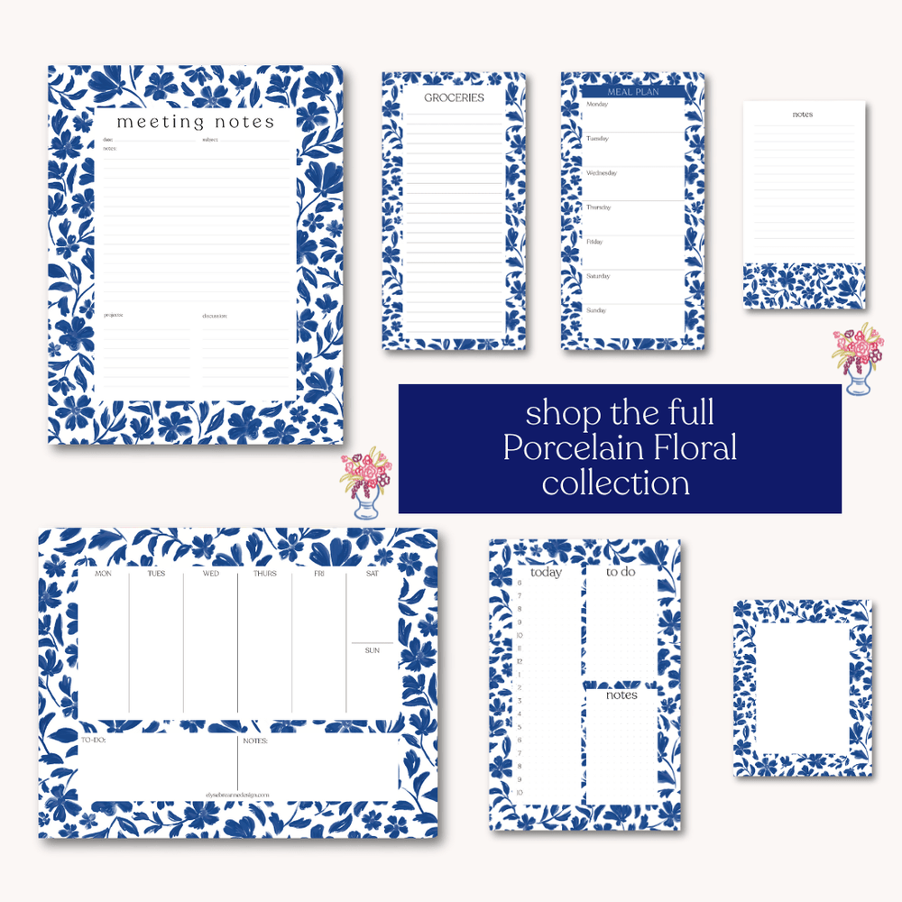 Porcelain Magnetic Grocery List Notepad - Merry PigletsElyse Breanne Design