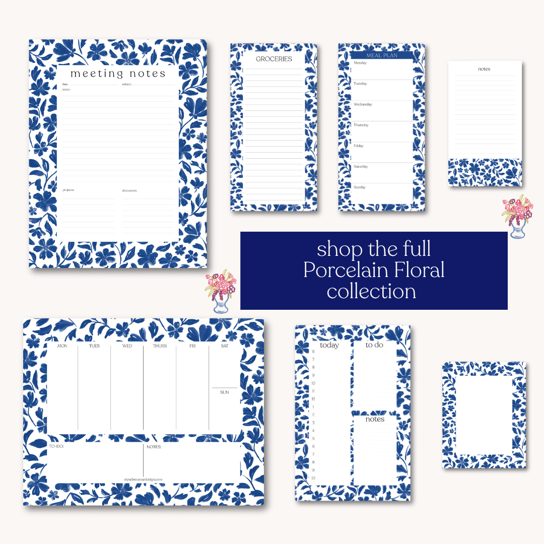 Porcelain Magnetic Grocery List Notepad - Merry PigletsElyse Breanne Design