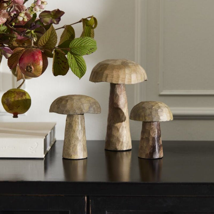 Porcini Wooden Mushroom Set - Merry PigletsAccent Decor