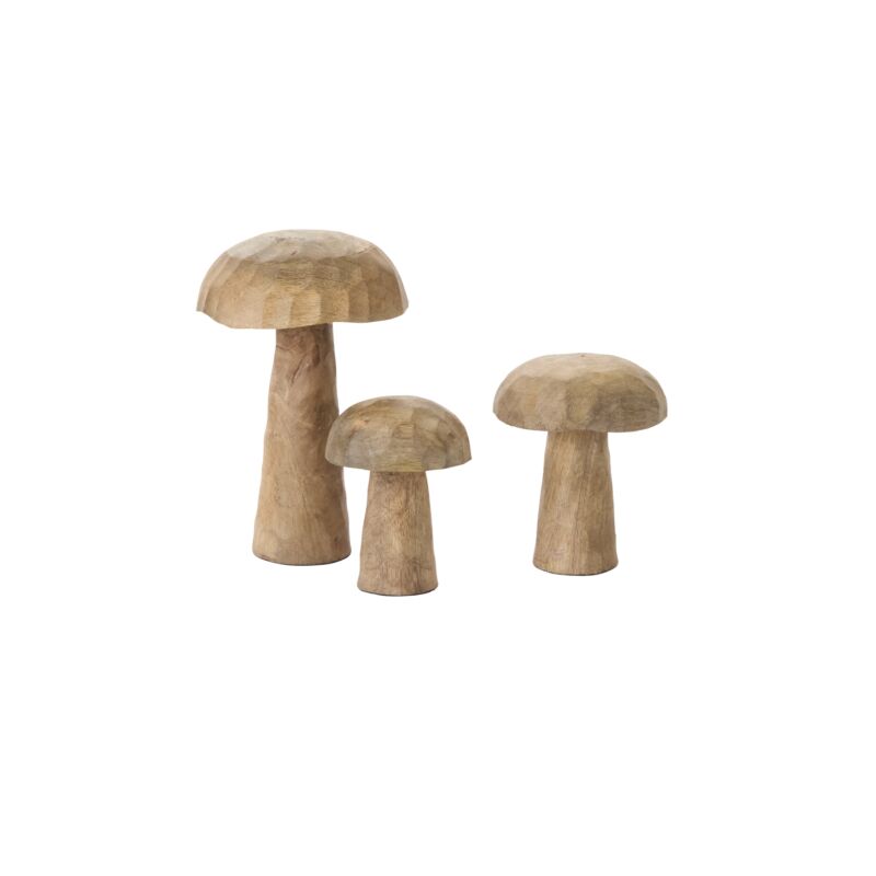 Porcini Wooden Mushroom Set - Merry PigletsAccent Decor