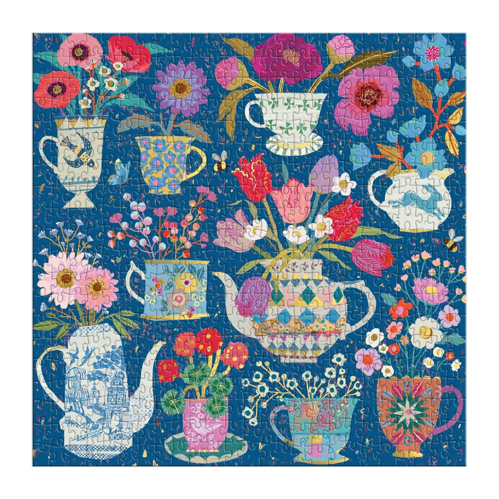 Potted Teacups 500 Piece Puzzle - Merry PigletsGalison