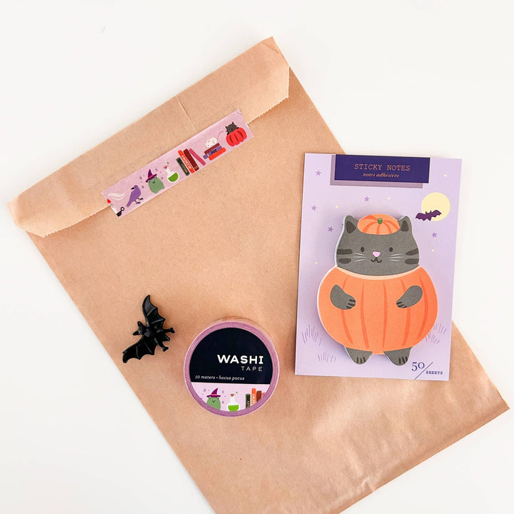 Pumpkin Cat Die Cut Sticky Notes - Merry PigletsGirl of All Work