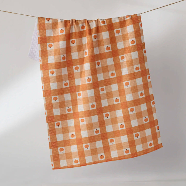 Pumpkin Check Geometry Tea Towel - Merry PigletsGeometry