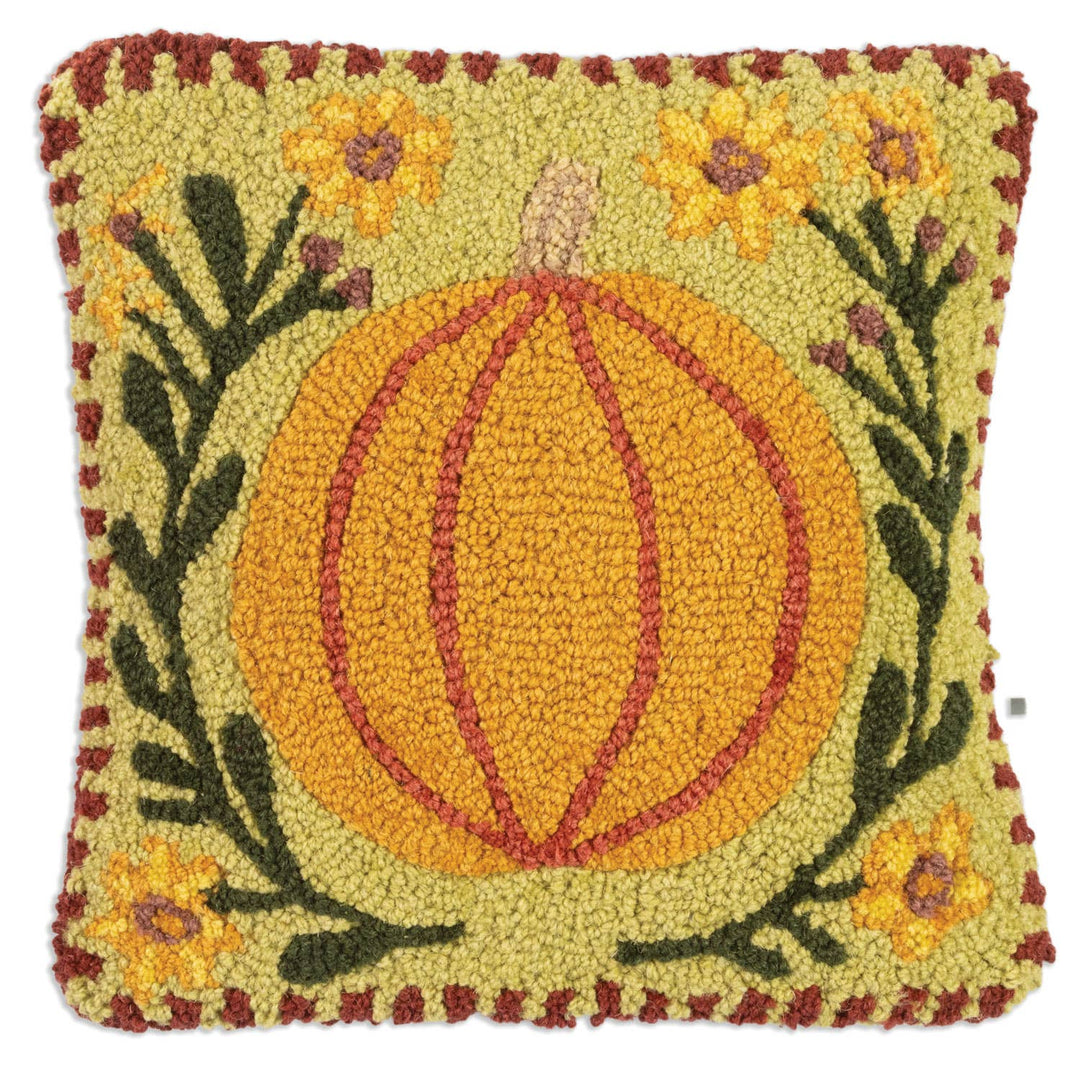 Pumpkin Joy Wool Hooked Pillow - Merry PigletsChandler 4 Corners