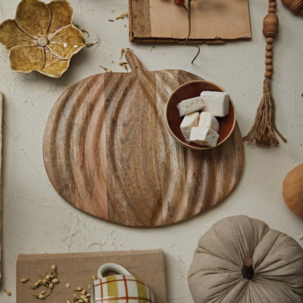 Pumpkin Serving Board - Merry PigletsCreative Co - Op