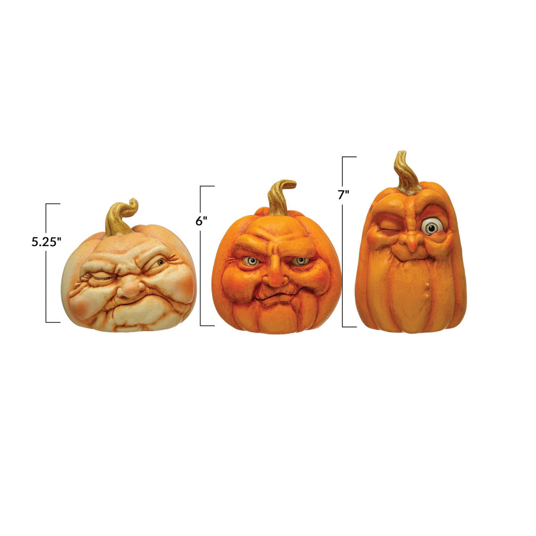 Pumpkin with Face - Merry PigletsCreative Co - Op