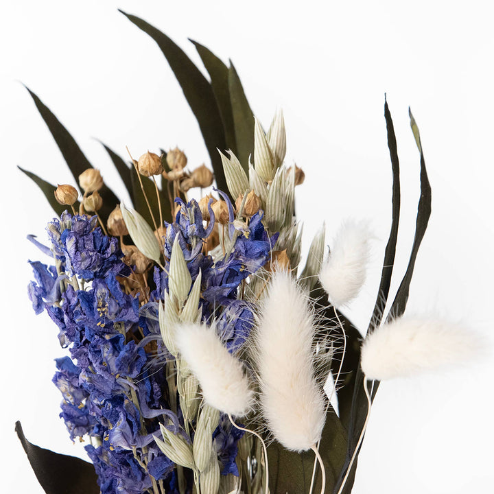 Purple Larkspur & Bunny Tail Mini Bouquet - Merry PigletsAndaluca