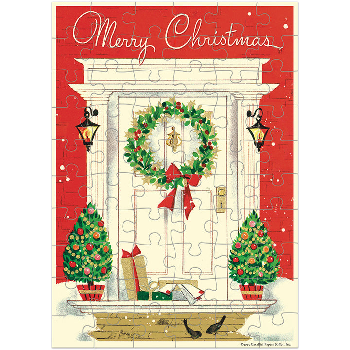 Merry Christmas Home Puzzle Greeting Card