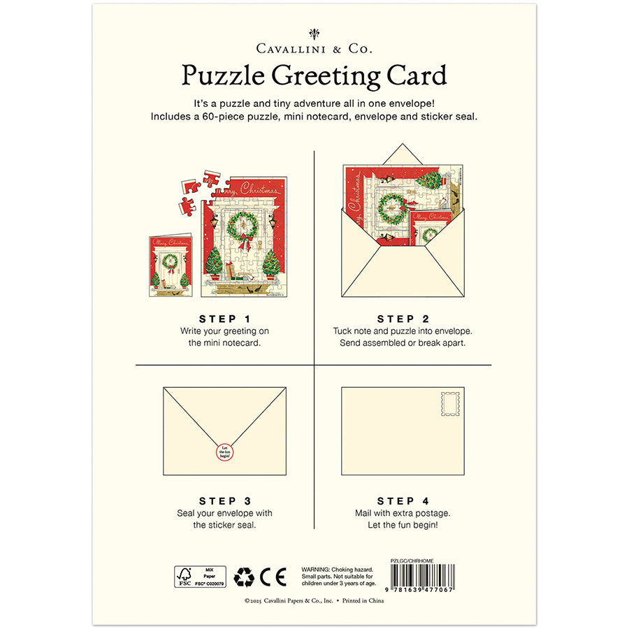 Merry Christmas Home Puzzle Greeting Card