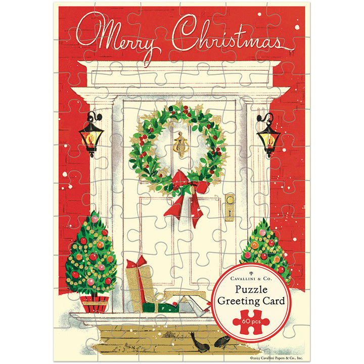 Merry Christmas Home Puzzle Greeting Card