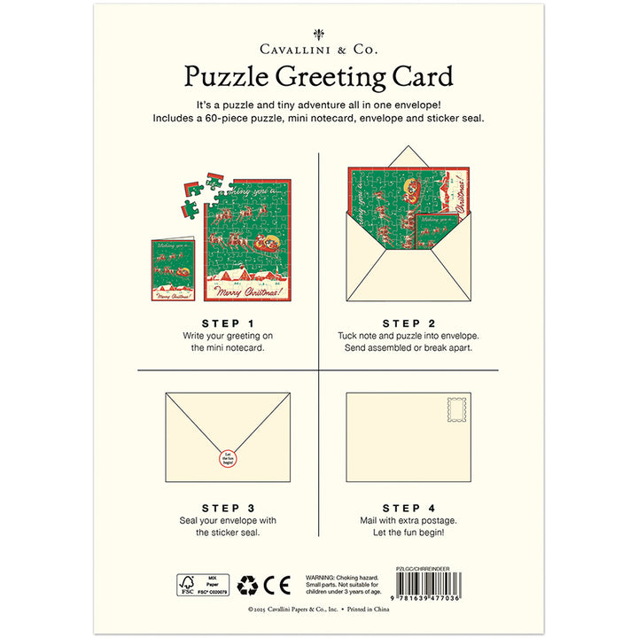 Christmas Reindeer Puzzle Greeting Card