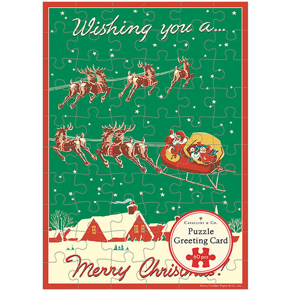 Christmas Reindeer Puzzle Greeting Card