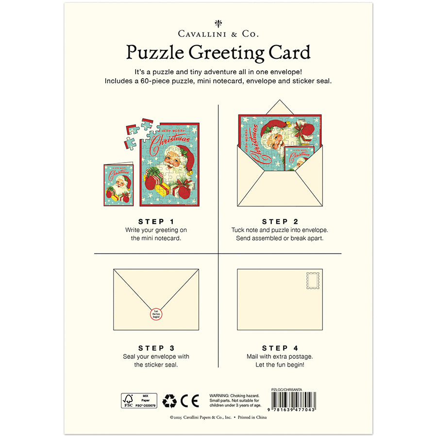 Christmas Santa Puzzle Greeting Card