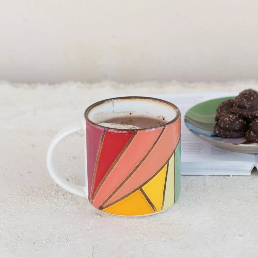 Rainbow Beam Mug - Merry PigletsCreative Co - Op