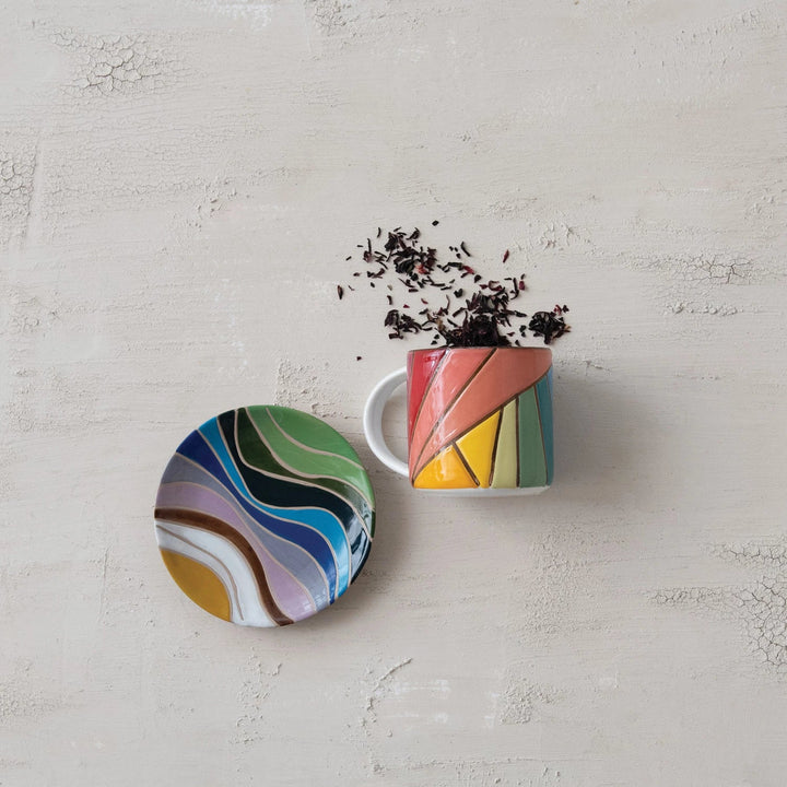 Rainbow Beam Mug - Merry PigletsCreative Co - Op