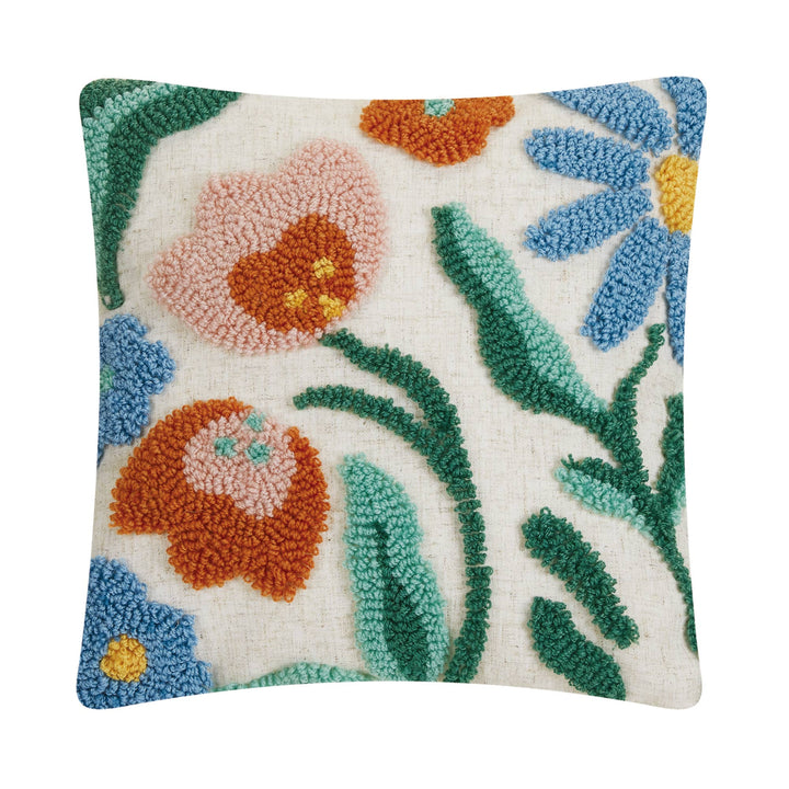 Rainbow Florals Wool + Linen Pillow - Merry PigletsPeking Handicraft
