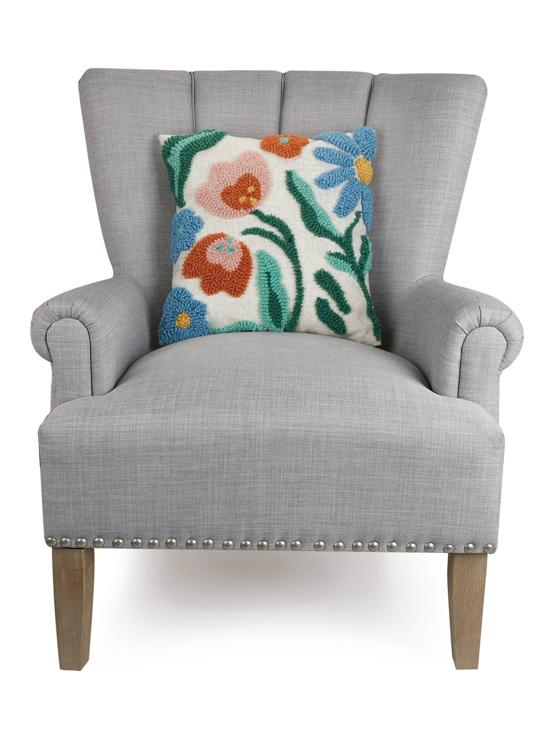Rainbow Florals Wool + Linen Pillow - Merry PigletsPeking Handicraft
