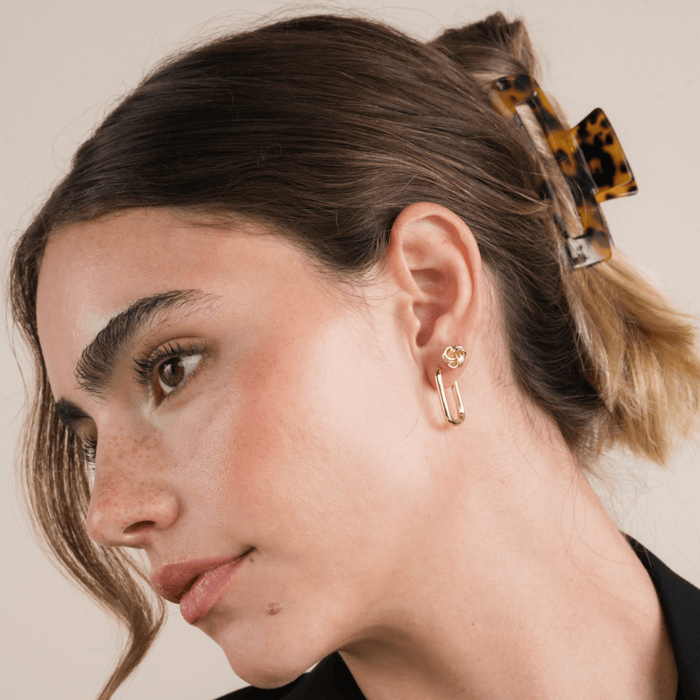 Rectangle Gold Hoop Earrings - Merry PigletsJaxKelly