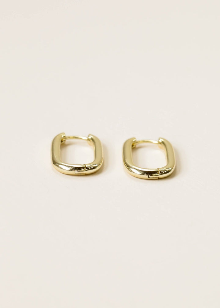 Rectangle Gold Hoop Earrings - Merry PigletsJaxKelly