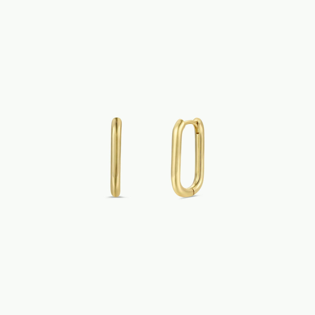 Rectangle Gold Hoop Earrings - Merry PigletsJaxKelly