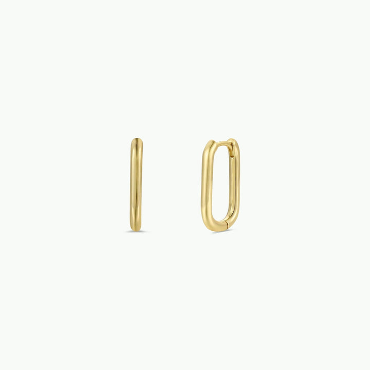 Rectangle Gold Hoop Earrings - Merry PigletsJaxKelly
