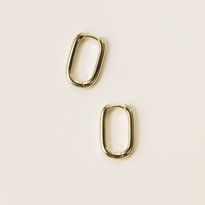 Rectangle Gold Hoop Earrings - Merry PigletsJaxKelly