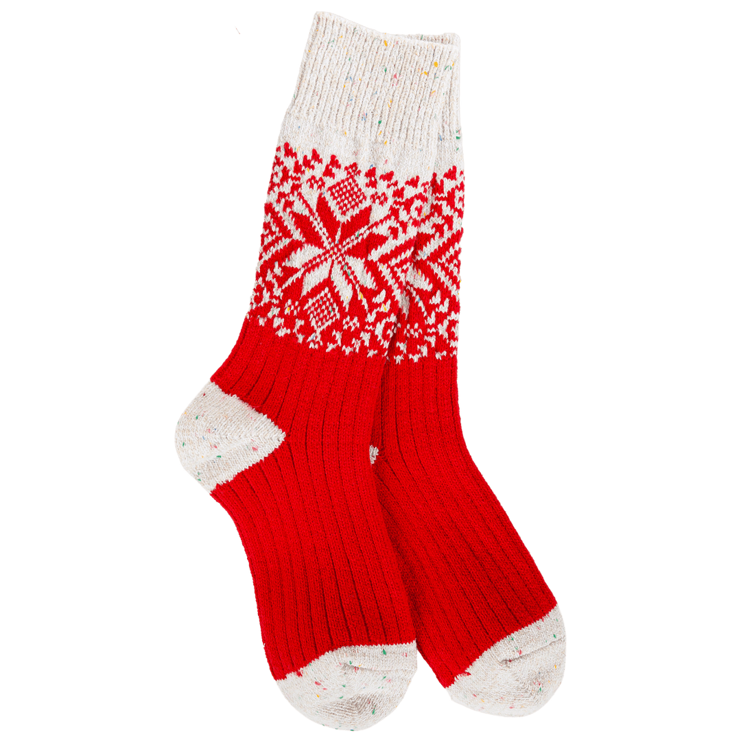 Red Confetti Weekend Crew Socks - Merry PigletsWorld's Softest Socks
