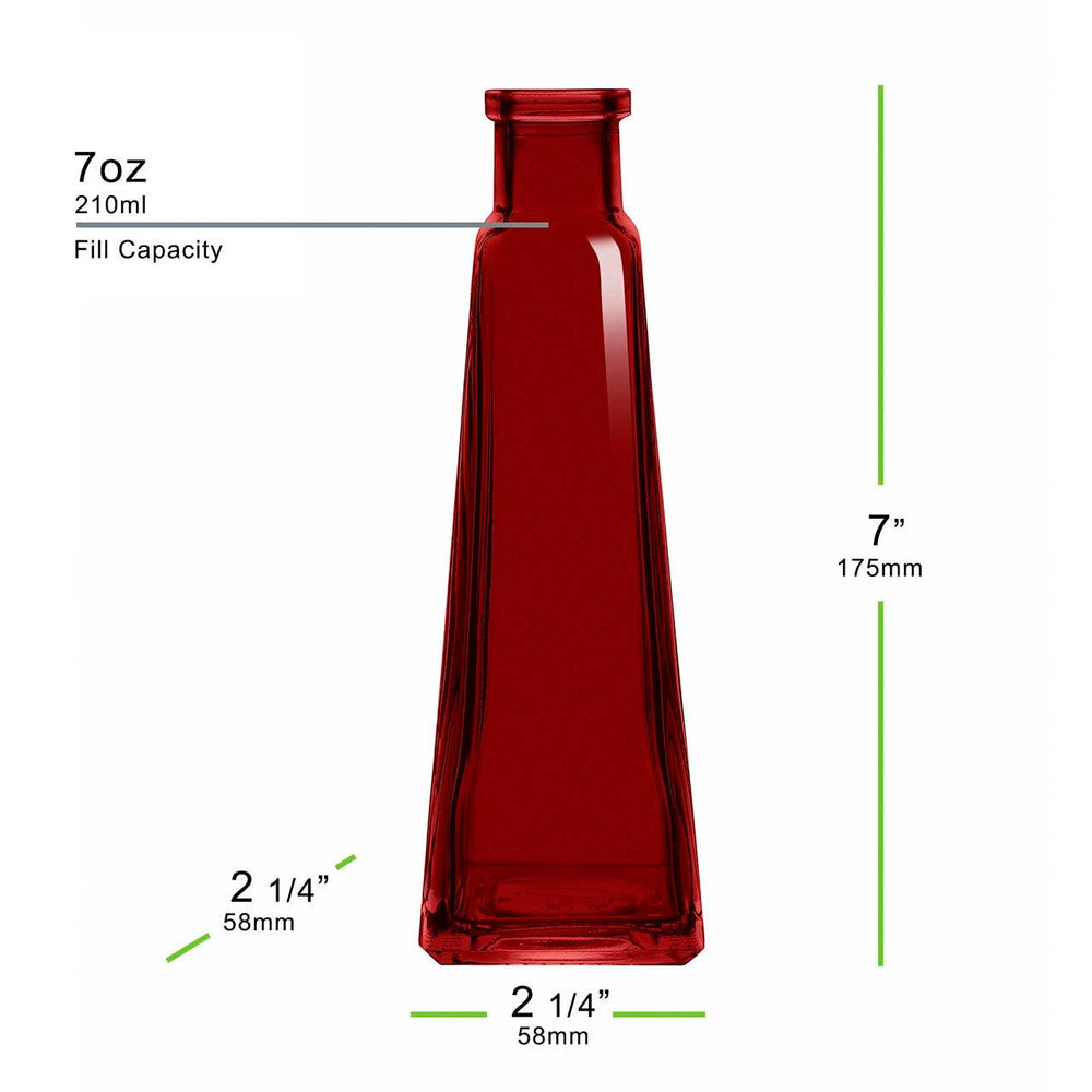 Red Glass Pyramid Bud Vase - Merry PigletsCouronne Co.
