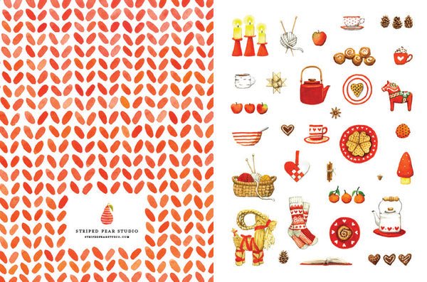 Red Hygge Notecards - Merry PigletsSkandisk