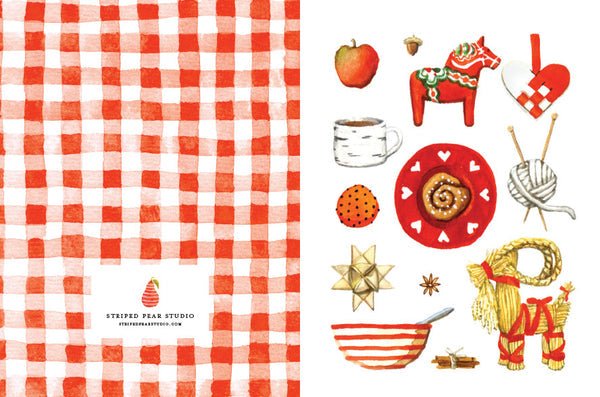 Red Hygge Notecards - Merry PigletsSkandisk
