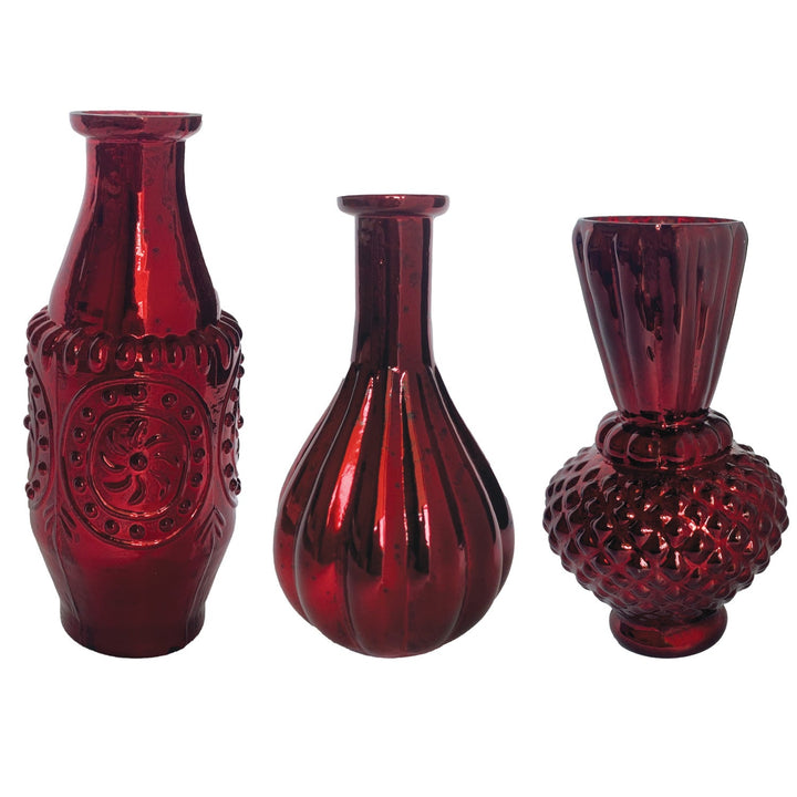 Red Mercury Glass Vase - Merry PigletsCreative Co-Op
