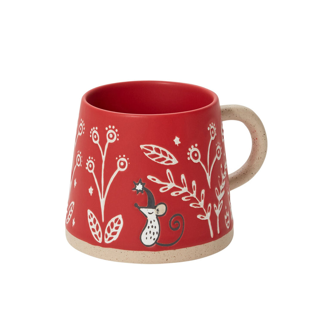 Red Nordic Mouse Mug - Merry PigletsAccent Decor