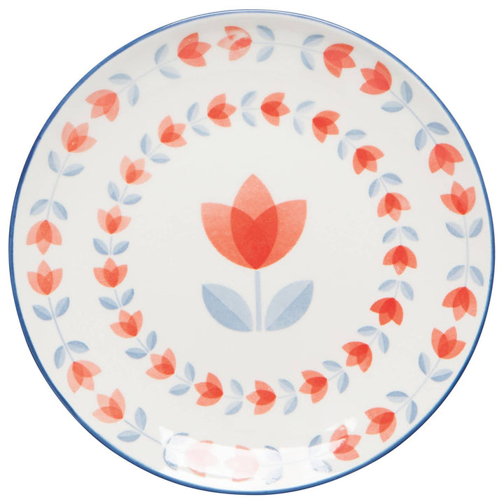 Red Tulip Stamped Appetizer Plate - Merry PigletsNow Designs by Danica