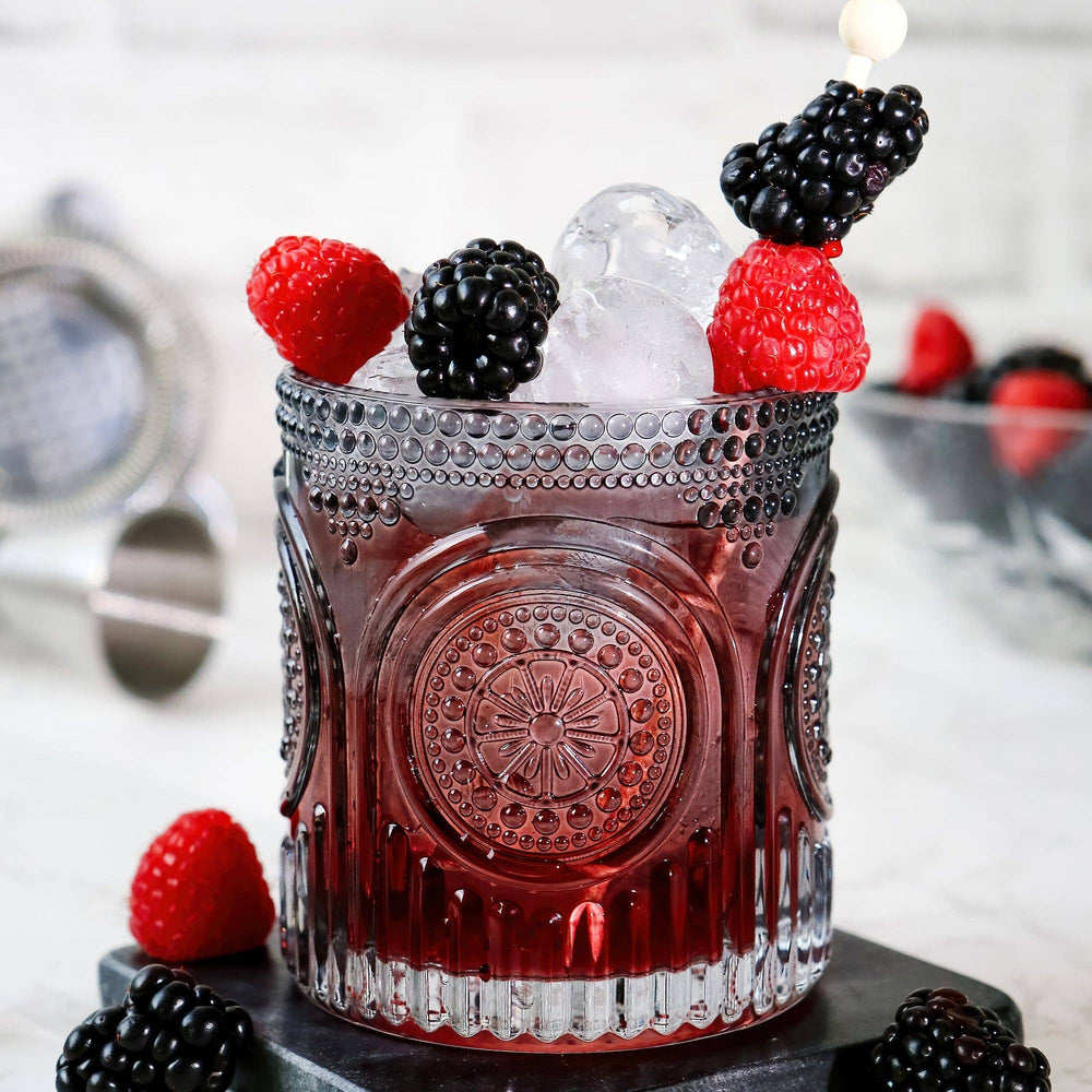 Retro Arch Smoke Gray Drinking Glass - Merry PigletsKate Aspen