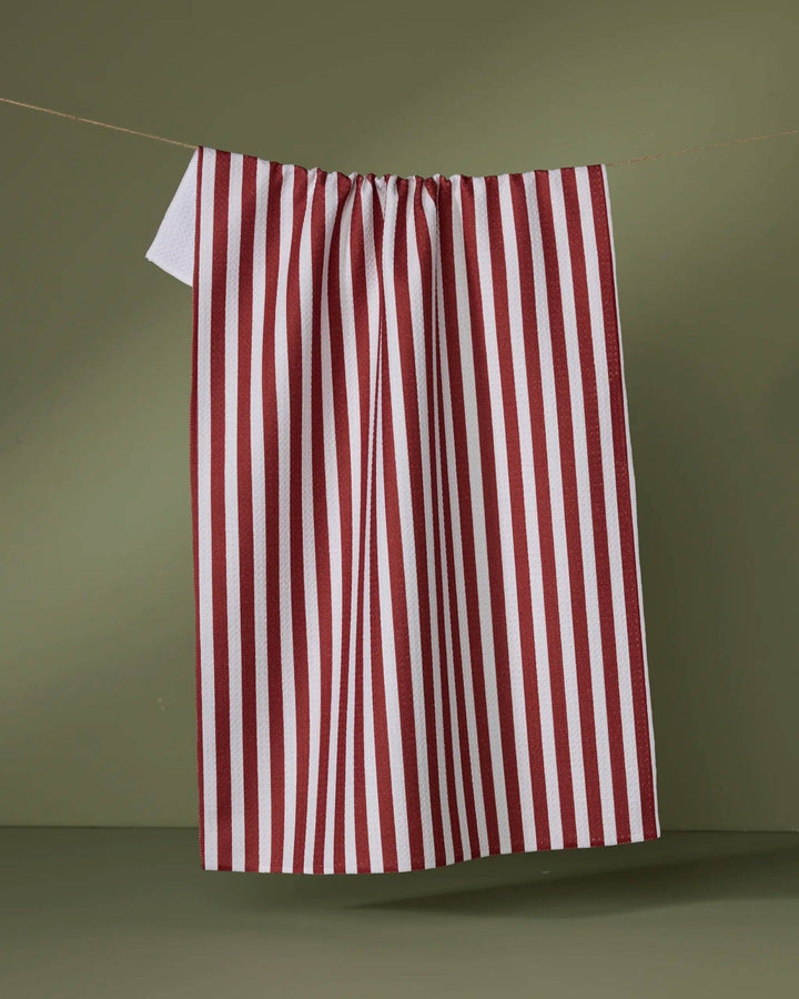 Ribbon Red Tea Towel - Merry PigletsGeometry