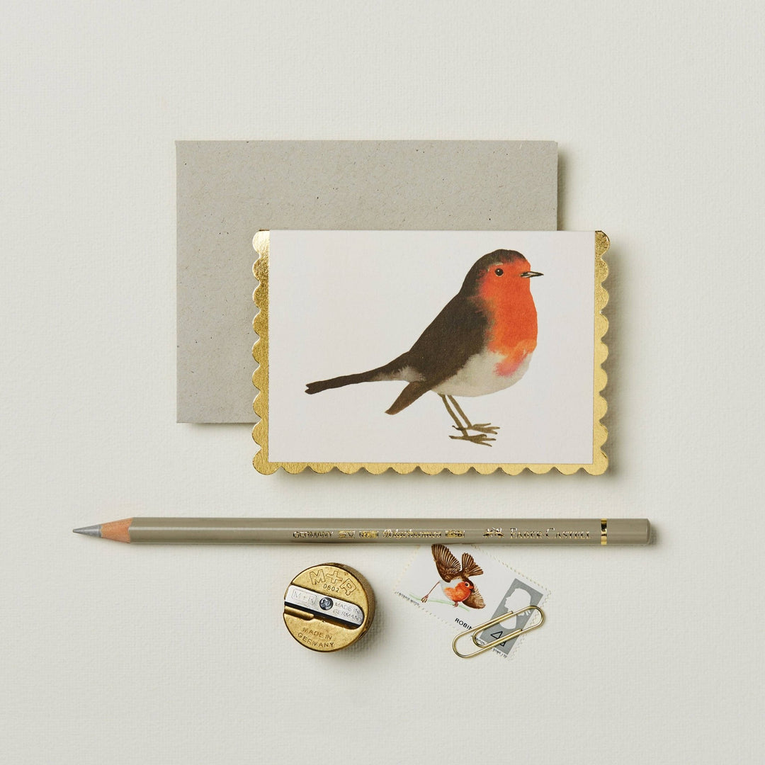 Robin Mini Greeting Card - Merry PigletsWanderlust Paper Co