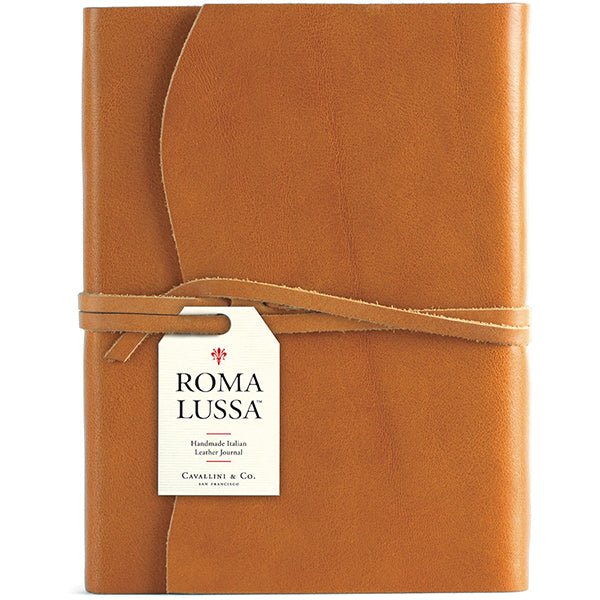 Roma Lussa Tan Leather Journal - Merry PigletsCavallini Papers & Co.
