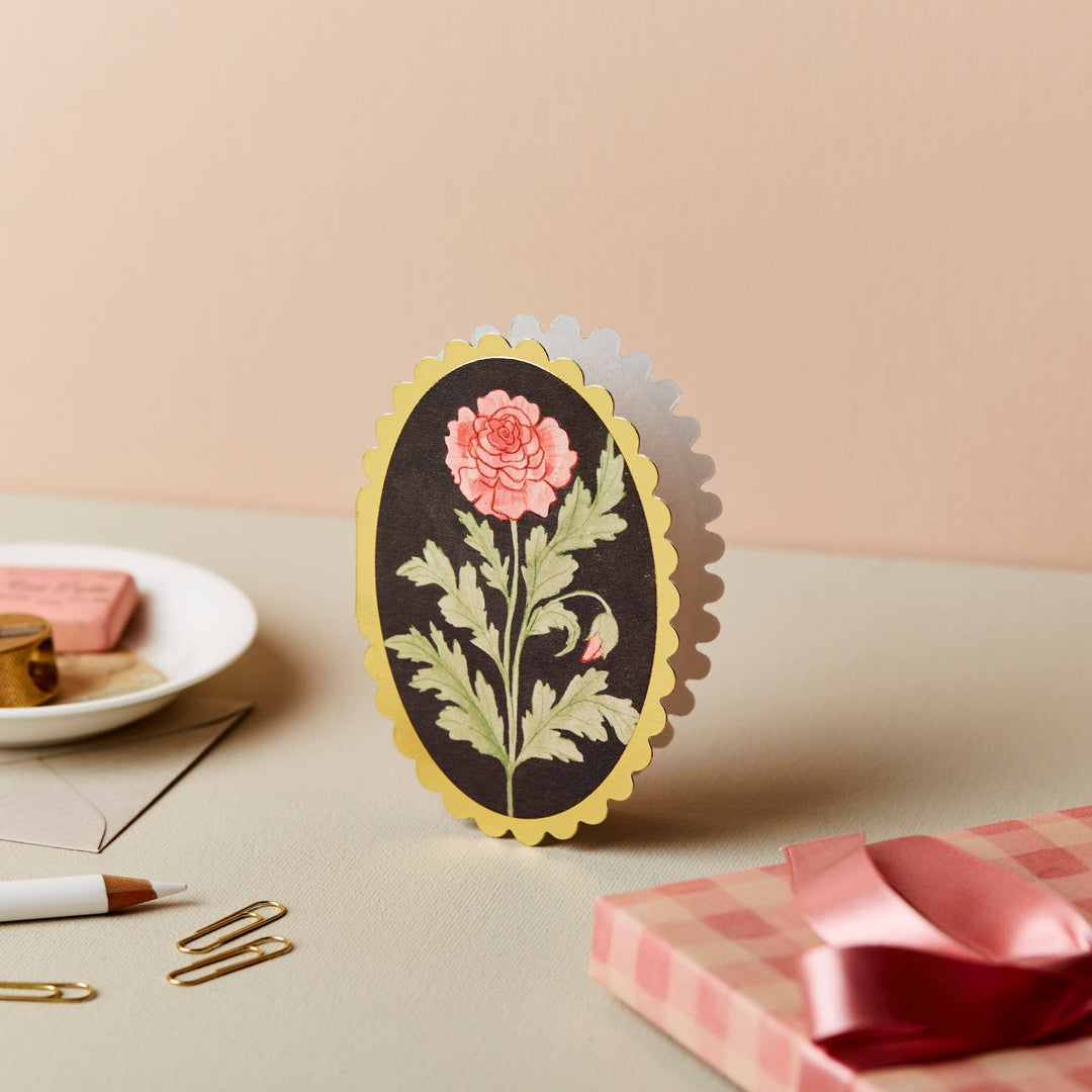 Rose Mini Greeting Card - Merry PigletsWanderlust Paper Co