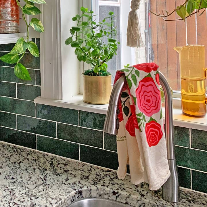 Roses Dish Towel - Merry PigletsThe Neighborgoods