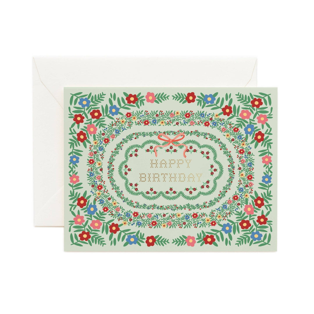 Rosette Birthday Greeting Card - Merry PigletsRifle Paper Co.