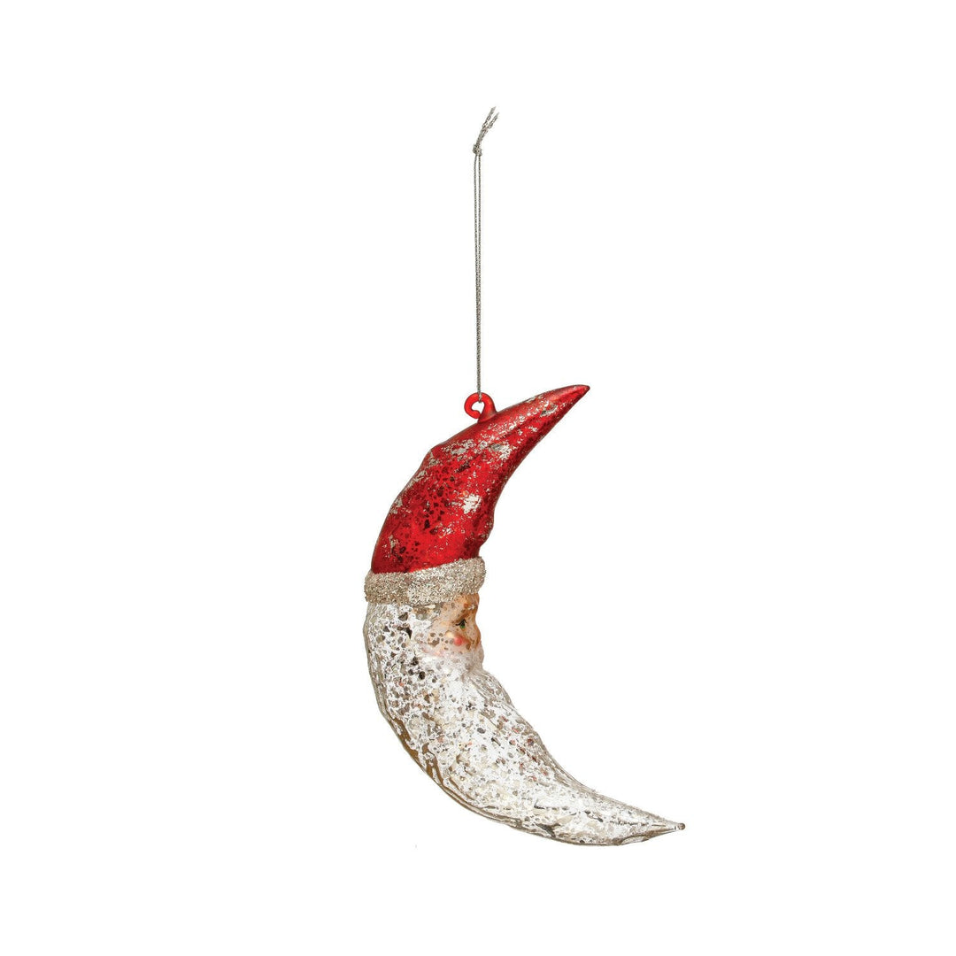 Santa Moon Ornament - Merry PigletsCreative Co - Op