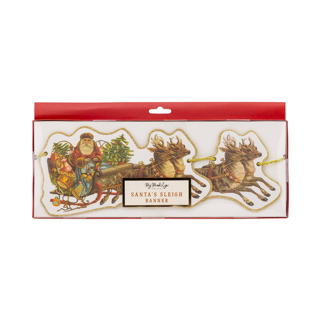 Santa's Vintage Sleigh Banner - Merry PigletsMy Mind’s Eye