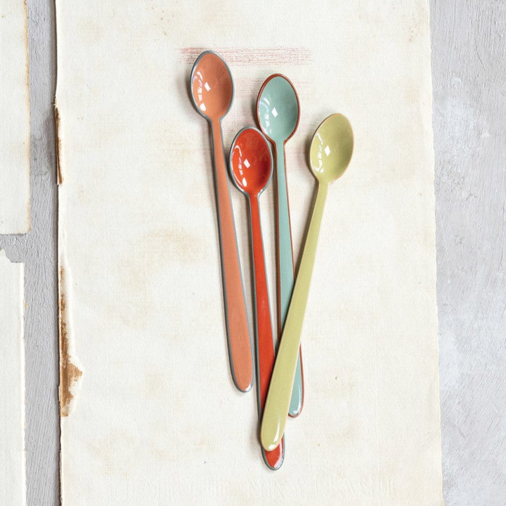 Enameled Sundae or Cocktail Spoon