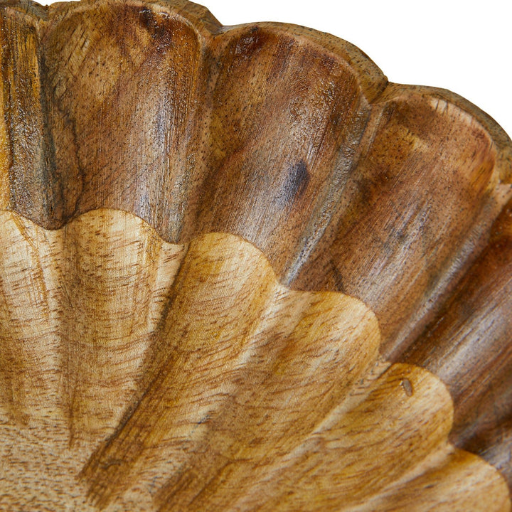 Scalloped Wood Bowl - Merry PigletsCreative Co - Op