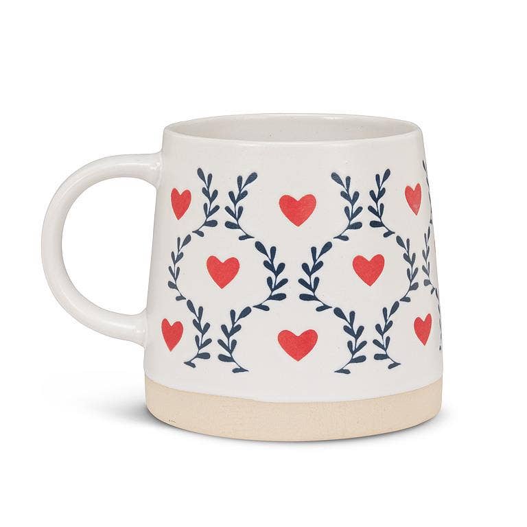 Scandi Hearts & Leaves Mug - Merry PigletsAbbott