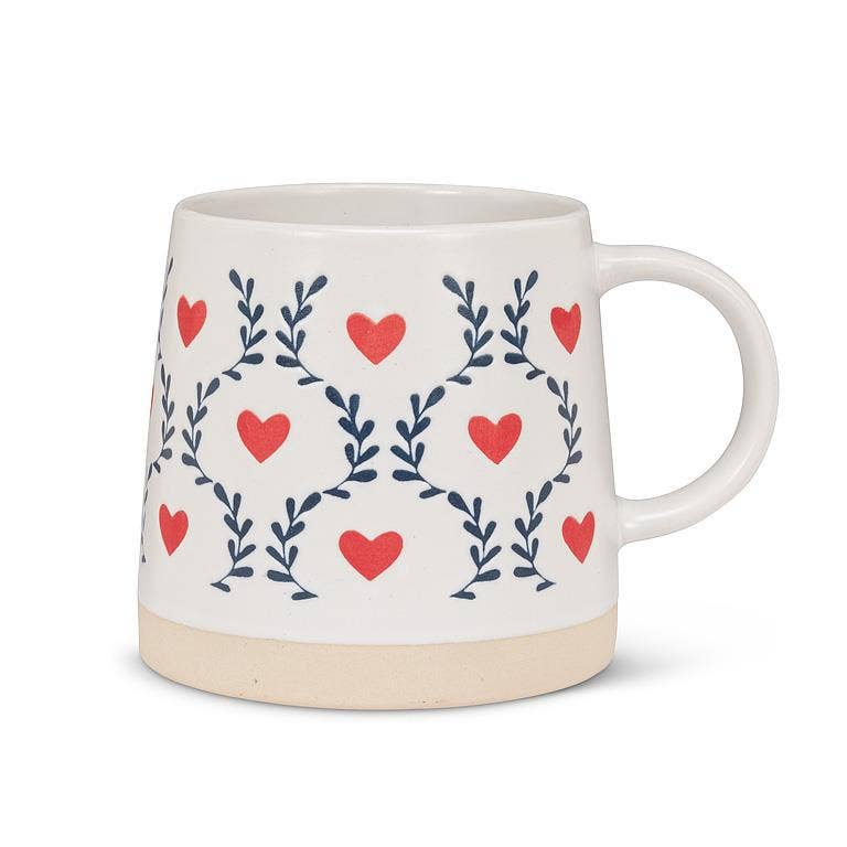 Scandi Hearts & Leaves Mug - Merry PigletsAbbott