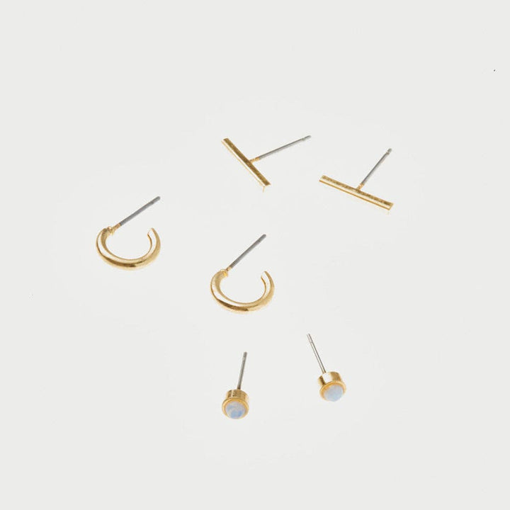 Scarlett Stud Earrings Trio - Gold - Merry PigletsScout Curated Wears