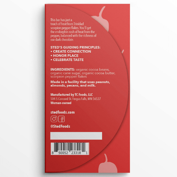 Scorpion Pepper Mini Chocolate Bar - Merry PigletsSted Foods